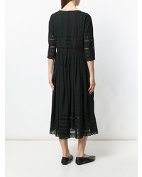 Robe midi brodée noire Comme Des Garcons Comme Des Garcons