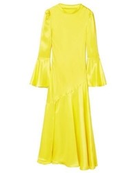 Robe midi chartreuse Mango