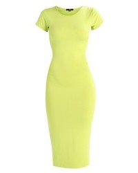 Robe midi chartreuse Missguided
