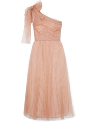 Robe midi de tulle plissée rose