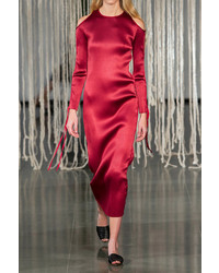 Robe midi découpée rouge Barbara Casasola