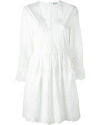 Robe midi en broderie anglaise blanche RED Valentino