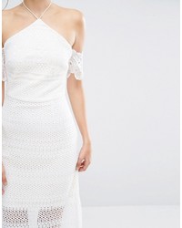 Robe midi en dentelle blanche