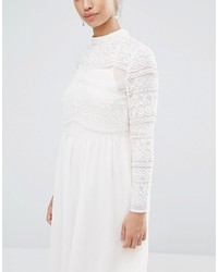 Robe midi en dentelle blanche Asos