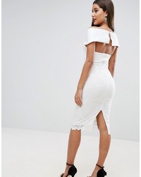 Robe midi en dentelle blanche Asos