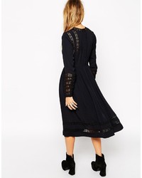 Robe midi en dentelle noire Asos