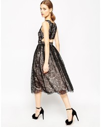 Robe midi en dentelle noire Asos