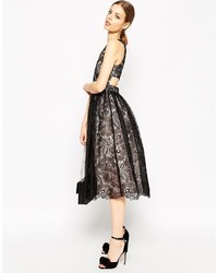 Robe midi en dentelle noire Asos