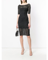 Robe midi en dentelle noire Alexandre Vauthier