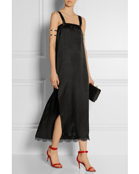 Robe midi en dentelle noire Maison Martin Margiela