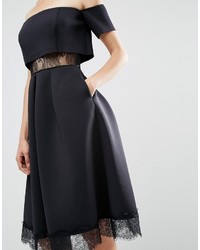 Robe midi en dentelle noire Asos