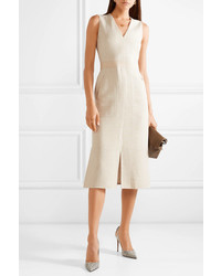 Robe midi en laine beige Akris