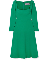 Robe midi en laine verte