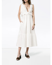 Robe midi en lin blanche Three Graces