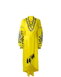 Robe midi en lin chartreuse