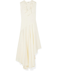 Robe midi en satin beige