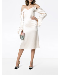 Robe midi en satin blanche Michael Lo Sordo