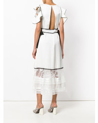 Robe midi en satin blanche Self-Portrait