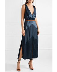 Robe midi en satin bleu marine Altuzarra