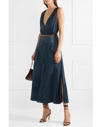 Robe midi en satin bleu marine Altuzarra