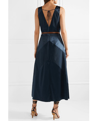 Robe midi en satin bleu marine Altuzarra