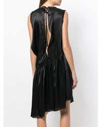 Robe midi en satin noire Ann Demeulemeester