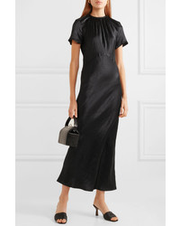 Robe midi en satin noire Georgia Alice