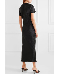 Robe midi en satin noire Georgia Alice