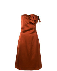 Robe midi en satin orange