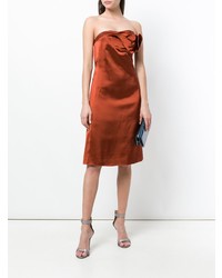 Robe midi en satin orange Versace Vintage