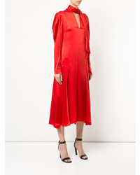 Robe midi en satin rouge Bianca Spender