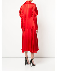 Robe midi en satin rouge Bianca Spender