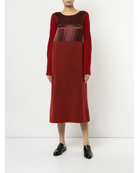 Robe midi en satin rouge Junya Watanabe Comme Des Garçons Vintage