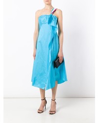 Robe midi en satin turquoise Peter Pilotto