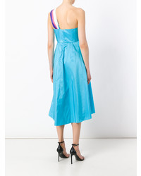 Robe midi en satin turquoise Peter Pilotto