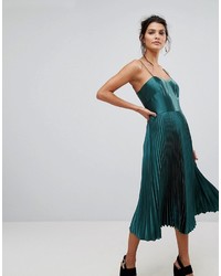 Robe midi en satin vert foncé Whistles