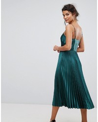 Robe midi en satin vert foncé Whistles