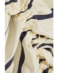 Robe midi en soie à rayures horizontales blanche Preen by Thornton Bregazzi