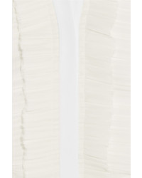 Robe midi en soie à volants blanche Givenchy