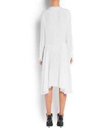 Robe midi en soie à volants blanche Givenchy