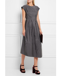 Robe midi en soie gris foncé Jil Sander