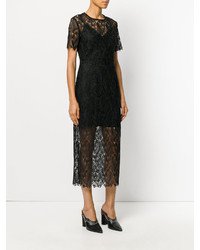 Robe midi en soie noire Diane von Furstenberg