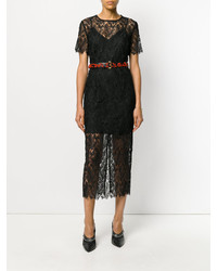 Robe midi en soie noire Diane von Furstenberg