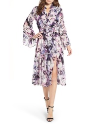 Robe midi en soie violette