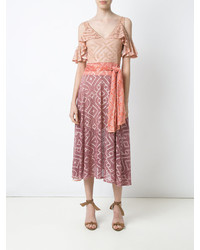 Robe midi en tricot rose Cecilia Prado