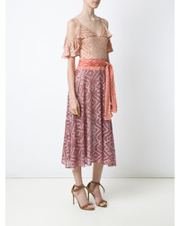 Robe midi en tricot rose Cecilia Prado