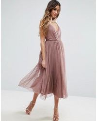 Robe midi en tulle violet clair