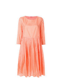 Robe midi en vichy orange