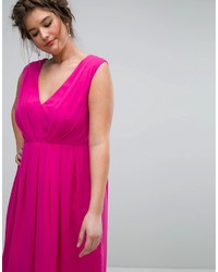 Robe midi fuchsia Asos