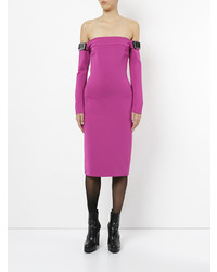 Robe midi fuchsia David Koma